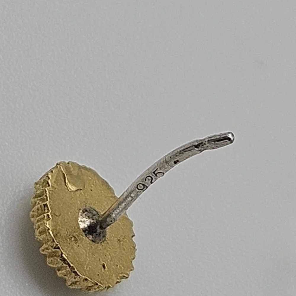 small sterling silver gold tone flower stud earrings signed JBX